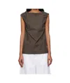 Baserange Pleated Blouse In Brown