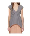 Baserange Pleated Top In Gray