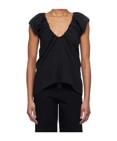 Baserange Pleated Top In Black
