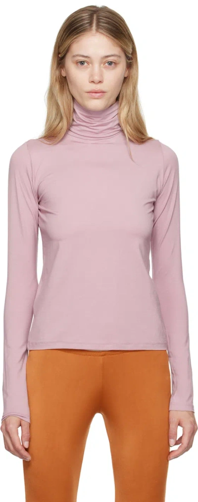 Baserange Purple Bamboo Lyocell Turtleneck In Still Purple