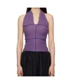 Baserange Cinder Halterneck Panelled Top In Blue