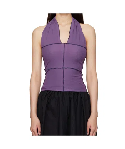 Baserange Purple Cinder Halter Top In Blue