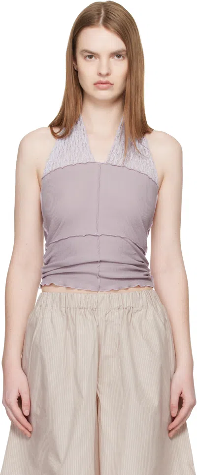 Baserange Purple Nehru Halter Top