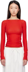 Baserange Red Omato Long Sleeve T-shirt In Red