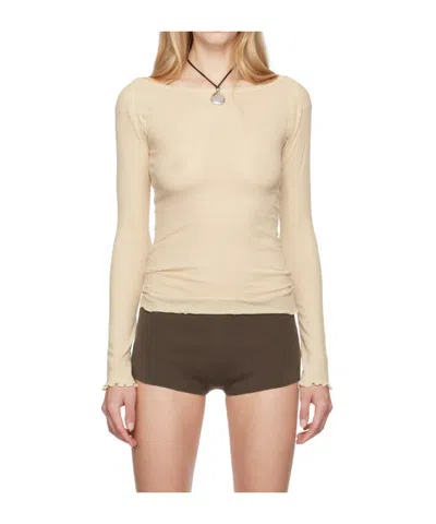 Baserange Rib Long-sleeved T-shirt In Nude
