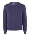 Baserange Ribbed Boat Neck Sweater In Blue