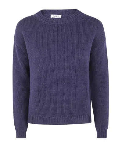 Baserange Ribbed Boat Neck Sweater In Blue