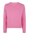 Baserange Ribbed Boat Neck Sweater In Pink