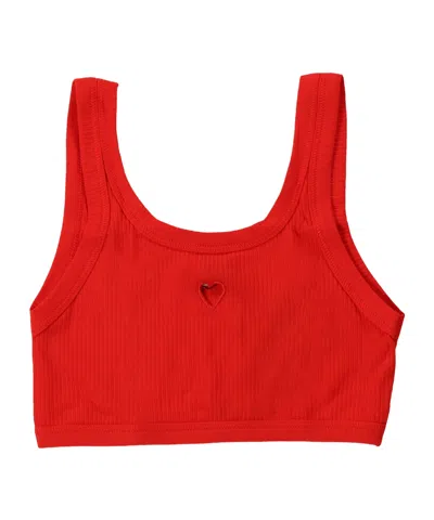 Baserange Ribbed Crop Top In Red