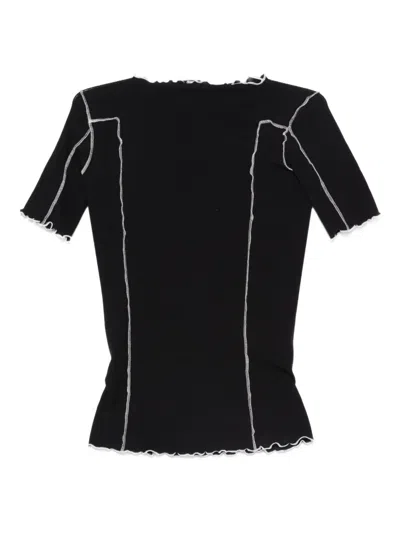 Baserange Ribbed Exposed-seam Top In Blue