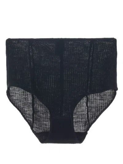 Baserange Ribbed-knit Briefs In 黑色