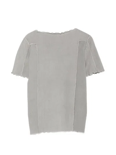 Baserange Ribbed-knit Boat-neck T-shirt In Gray