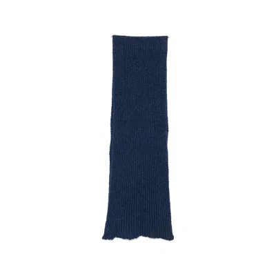 Baserange Ribbed-knit Scarf In Blue