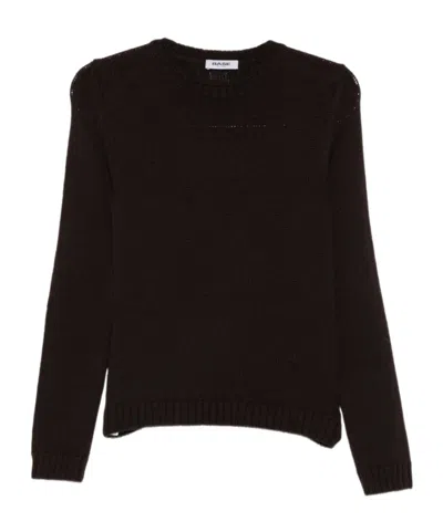 Baserange Ribbed-knit Sweater In Brown