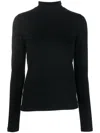 Baserange Roll-neck Long-sleeve T-shirt In Black