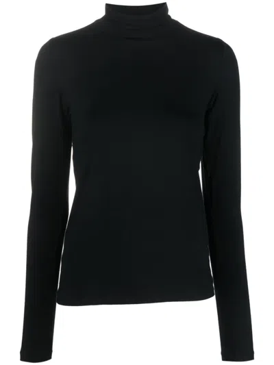 Baserange Roll-neck Long-sleeve T-shirt In Black