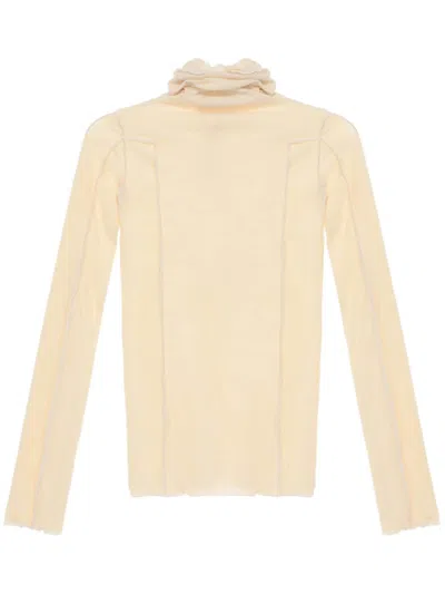 Baserange Rolled-trim High-neck Blouse In 中性色
