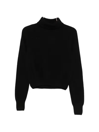 Baserange Roll-neck Ribbed-trim Sweater In Black