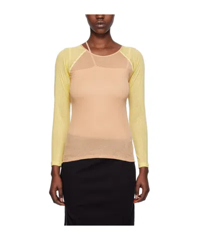 Baserange Round Collar And Long-sleeved T-shirt In Multicolor
