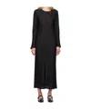 Baserange Black Dydine Long Sleeve Maxi Dress In Black