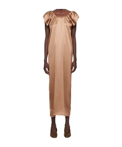 Baserange Round Neck Dress In Brown