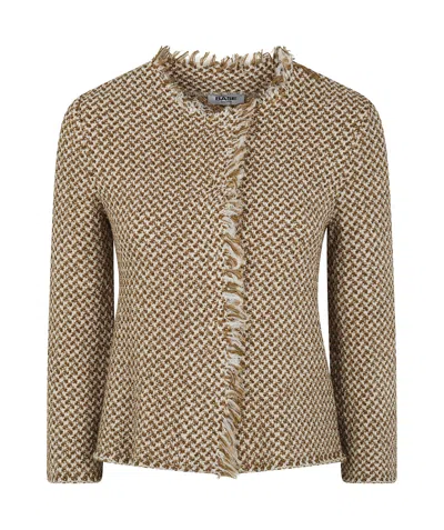 Baserange Round Neck Jacket In Camel