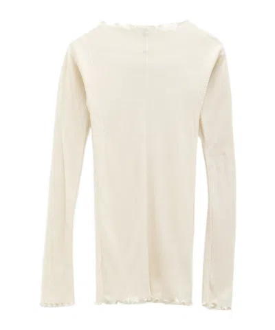 Baserange Scallop Edge Sweater In White