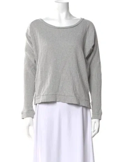 Pre-owned Baserange Scoop Neck Long Sleeve Top In Gray
