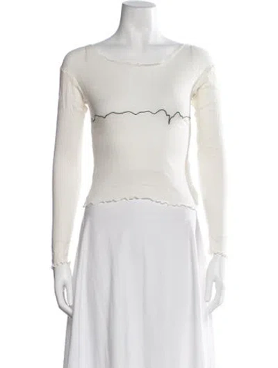 Pre-owned Baserange Scoop Neck Long Sleeve Top In Neutrals