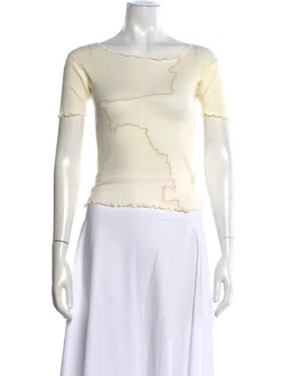 Pre-owned Baserange Scoop Neck Short Sleeve Top In Neutrals