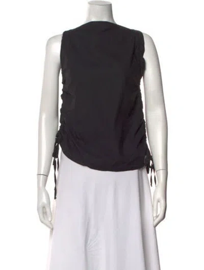 Pre-owned Baserange Scoop Neck Sleeveless Top In Black