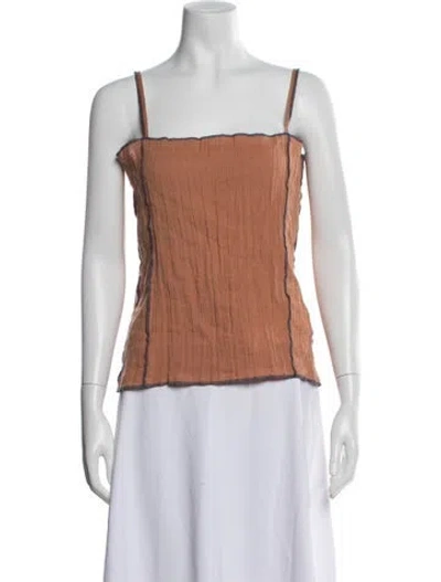 Pre-owned Baserange Scoop Neck Sleeveless Top In Orange