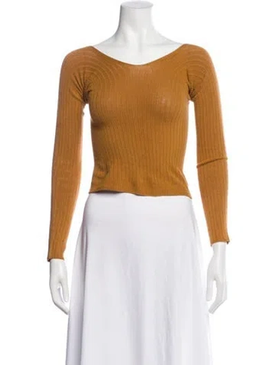 Pre-owned Baserange Scoop Neck Sweater In Brown
