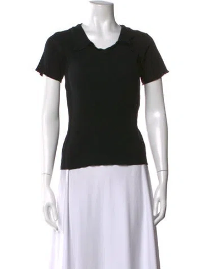 Pre-owned Baserange Short Sleeve Top In Black