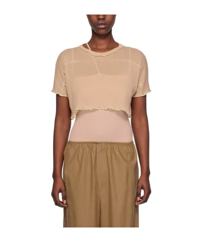 Baserange Short T-shirt With Fungus Edge In Brown