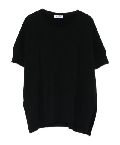 Baserange Short-sleeve Knit Top In Black