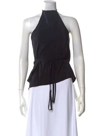 Pre-owned Baserange Silk Halterneck Top W/ Tags In Black