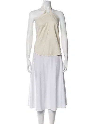 Pre-owned Baserange Silk Halterneck Top W/ Tags In Neutrals
