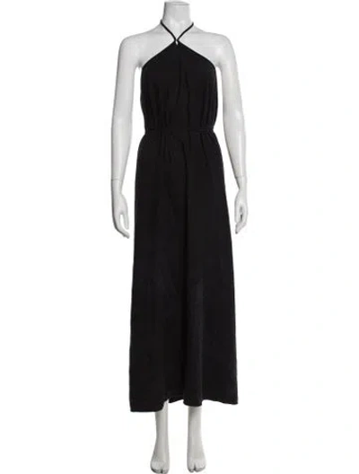 Pre-owned Baserange Silk Long Dress In Black