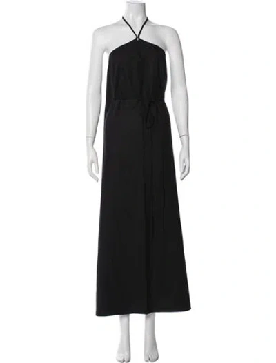 Pre-owned Baserange Silk Long Dress In Black