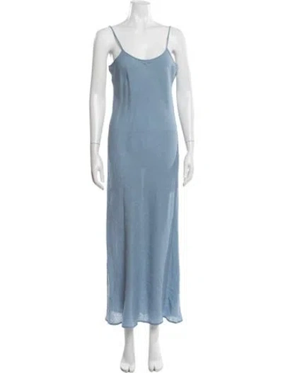 Pre-owned Baserange Silk Long Dress In Blue