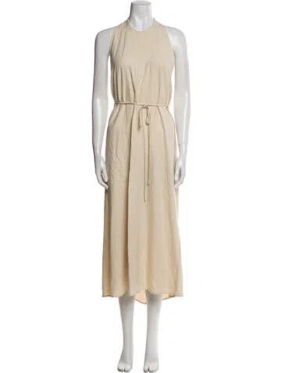 Pre-owned Baserange Silk Long Dress In White
