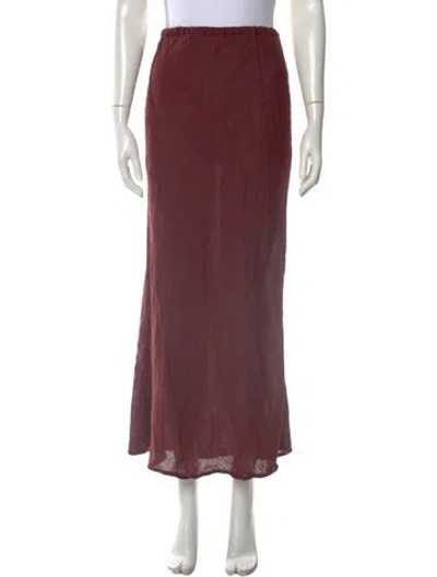 Pre-owned Baserange Silk Long Skirt In Burgundy
