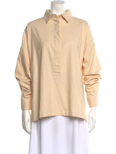 Pre-owned Baserange Silk Long Sleeve Top In Yellow