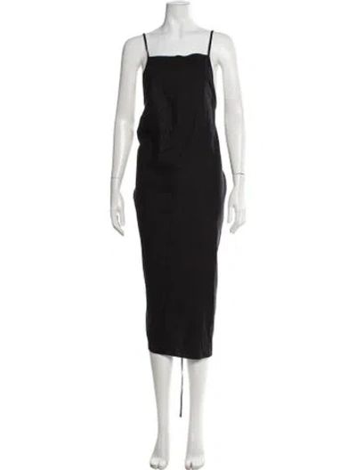 Pre-owned Baserange Silk Midi Length Dress In Black