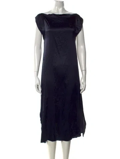 Pre-owned Baserange Silk Midi Length Dress In Blue