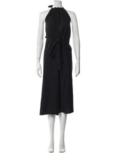 Pre-owned Baserange Silk Midi Length Dress In Blue