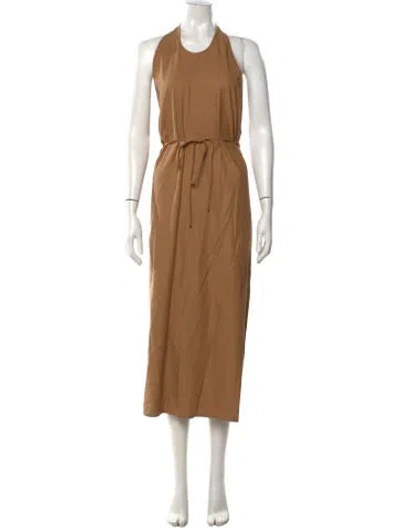 Pre-owned Baserange Silk Midi Length Dress In Brown/neutrals