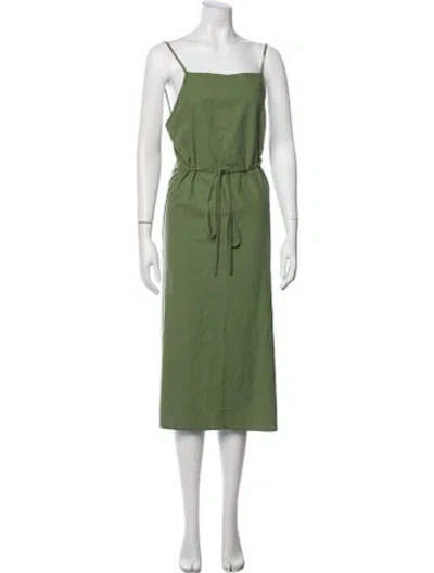 Pre-owned Baserange Silk Midi Length Dress In Green