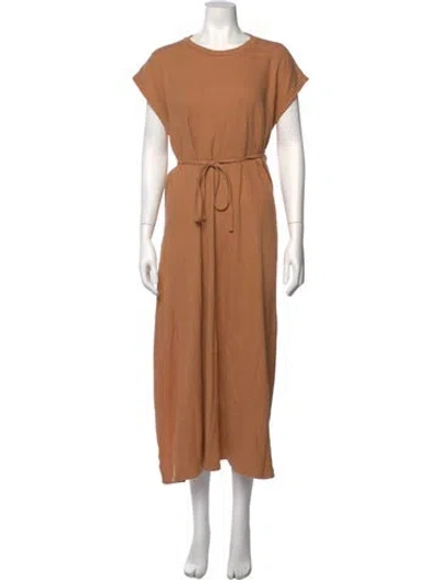 Pre-owned Baserange Silk Midi Length Dress In Neutrals